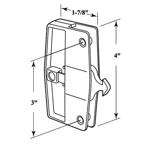 Non-Handed Plastic Latch & Pull Handle Set with Security Lock for Sliding Screen Door - Black - Non-Handed Plastic Latch & Pull Handle Set with Security Lock for Sliding Screen Door - Black