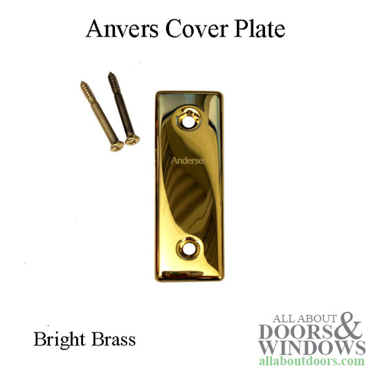 Andersen Gliding Door Cover Plate, Anvers Style - Bright Brass