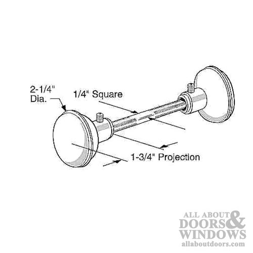 Knobs for Lockset - 2-1/4 Inch Spindle - White - Knobs for Lockset - 2-1/4 Inch Spindle - White