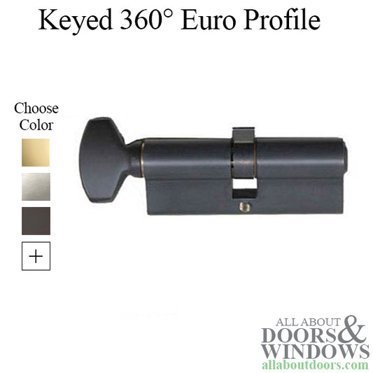 32 / 32 Euro Keyed Cylinder only for 1-3/4 Inch Thick Door  - Choose Color
