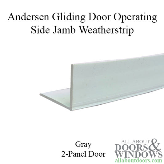 Andersen Perma-Shield 2-Panel Gliding Door - Inside Operating Side Jamb Weatherstrip, Non-Handed - Gray