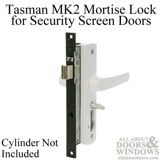 Tasman MK2 Mortise Lock + Handleset - White