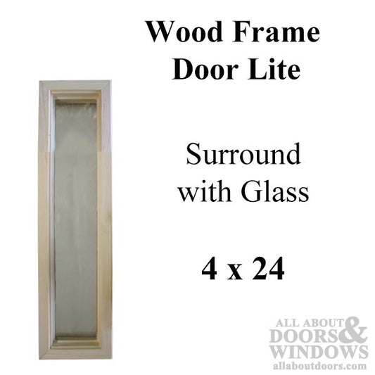 Wood Frame Door Lite 4 x 24 Single Pane Glass