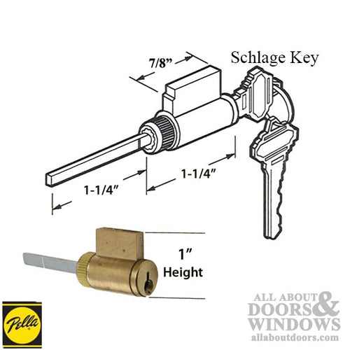 Pella Replacement Keyed Cylinder, Schlage 1 x 1-1/4 - Choose Color - Pella Replacement Keyed Cylinder, Schlage 1 x 1-1/4 - Choose Color