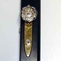 Storm Door Handle 3 Post Keyed Exterior Glass Knob 1.75 Inch Hole Spacing - Storm Door Handle 3 Post Keyed Exterior Glass Knob 1.75 Inch Hole Spacing