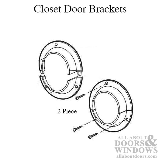 Closet Pole Brackets - White - 2 Piece