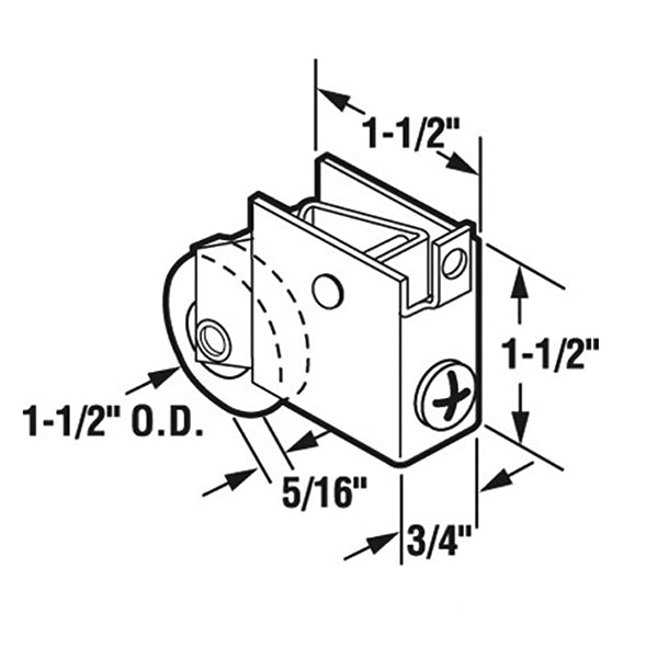 Sliding Patio Door Roller With F Tab Steel 1.5 Inch Steel Wheel - Sliding Patio Door Roller With F Tab Steel 1.5 Inch Steel Wheel