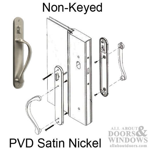 Marvin active Non-Keyed Ultimate Sliding French Door wide trim - PVD Satin Nickel