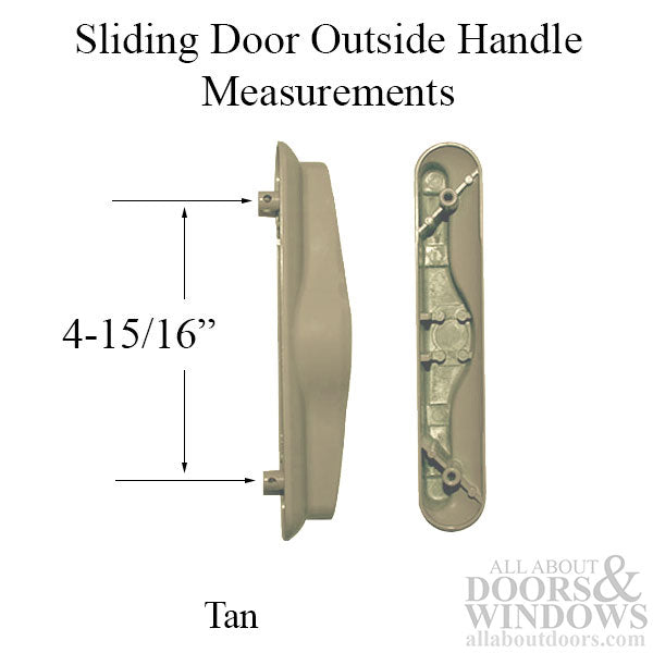 Non-Keyed Outside Handle for Sliding Vinyl Door - Tan - Non-Keyed Outside Handle for Sliding Vinyl Door - Tan