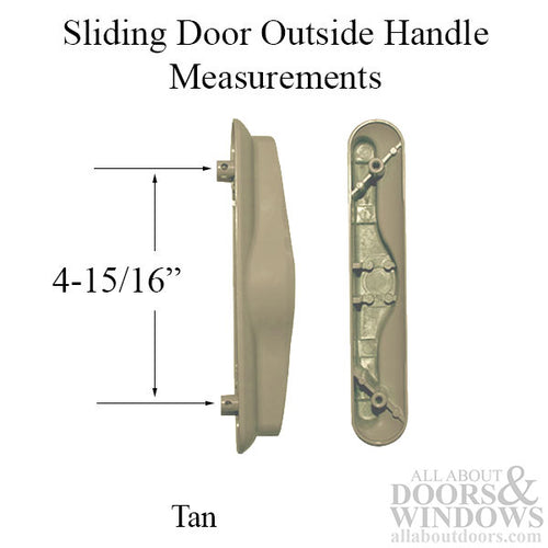 Non-Keyed Outside Handle for Sliding Vinyl Door - Tan - Non-Keyed Outside Handle for Sliding Vinyl Door - Tan