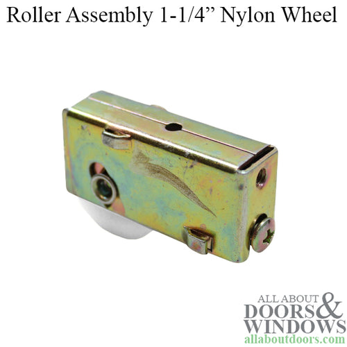 Roller Assembly with 1-1/4 Inch Nylon Wheel for Sliding Patio Door - Roller Assembly with 1-1/4 Inch Nylon Wheel for Sliding Patio Door