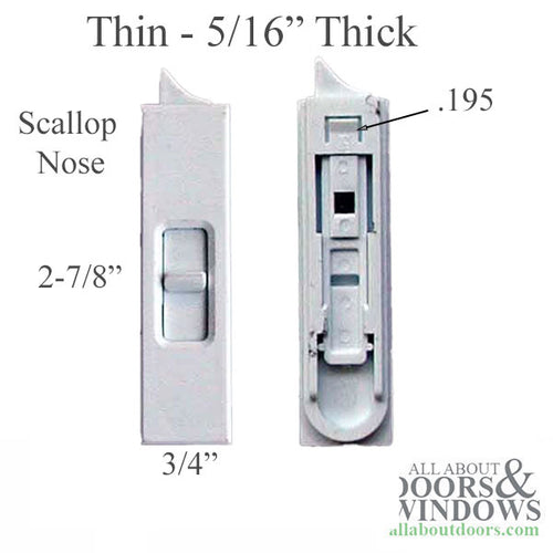 Tilt Latch, Slide in Plastic, 5/16 Thin, Pairs - white - Tilt Latch, Slide in Plastic, 5/16 Thin, Pairs - white