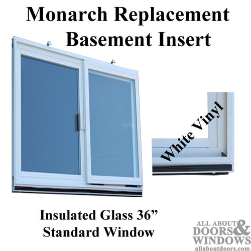 Monarch C-400A-36 Vinyl Basement Window Insert, Dual Pane Glass - Monarch C-400A-36 Vinyl Basement Window Insert, Dual Pane Glass