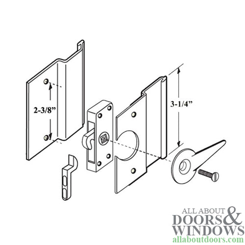 Discontinued - Non-Handed Latch & Pull for Sliding Screen Door - Aluminum - Discontinued - Non-Handed Latch & Pull for Sliding Screen Door - Aluminum