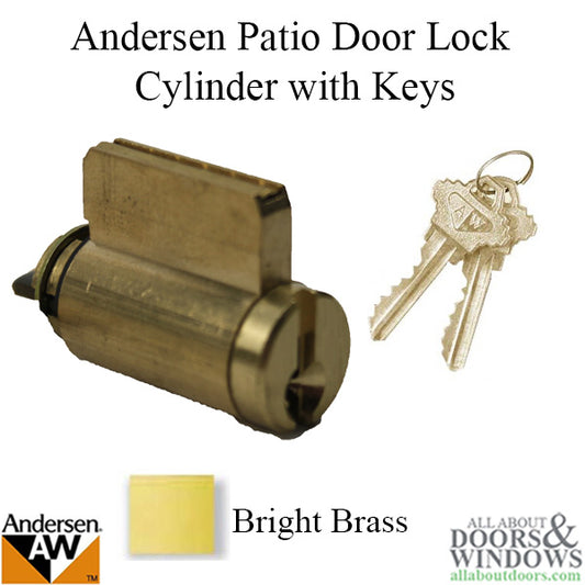 Lock Cylinder, Andersen Frenchwood Hinged- Bright Brass