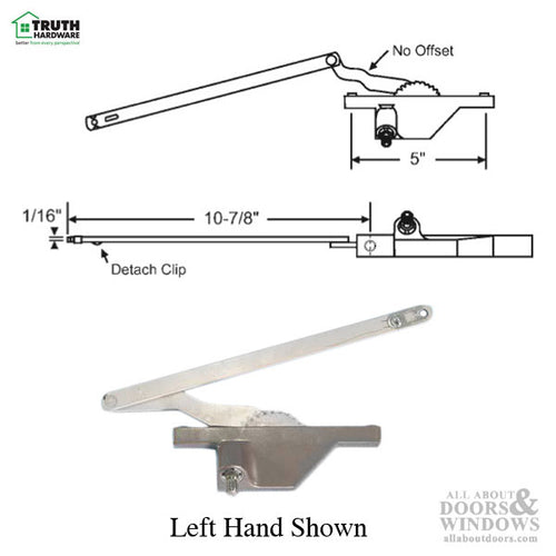 Dyad Operator, Rear Mount, 5 inch hole spacing, 10-7/8 Reach, LH - Dyad Operator, Rear Mount, 5 inch hole spacing, 10-7/8 Reach, LH