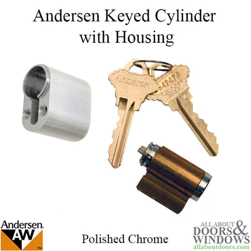 Andersen Keyed Cylinder with Housing - Polished Chrome - Andersen Keyed Cylinder with Housing - Polished Chrome