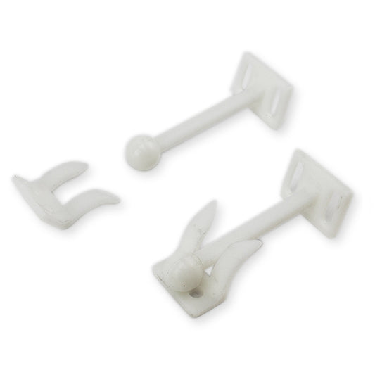 Cabinet Catches with Hooks Plastic Sold in 3 Pack