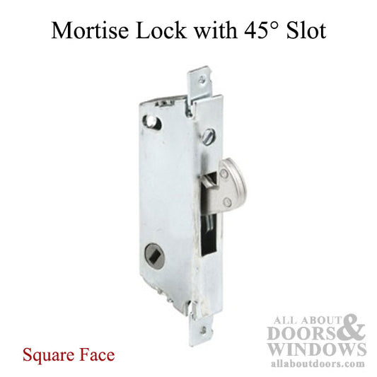 Adams Rite Mortise lock 45° Slot, Sliding Patio Door, Angled Body - Steel