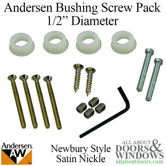 Screw Pack 1/2 Inch Diameter, Newbury Series - Satin Nickel