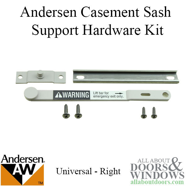 Andersen Perma-Shield Casement Windows - Sash Support Hardware Kit - Universal - Right - Andersen Perma-Shield Casement Windows - Sash Support Hardware Kit - Universal - Right