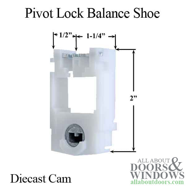 Pivot Lock Balance Shoe, 1-1/4 x 2  x 1/2, Die Cast Cam, Winterseal - Pivot Lock Balance Shoe, 1-1/4 x 2  x 1/2, Die Cast Cam, Winterseal