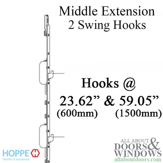 Hoppe Manual Swing Hook 16mm Middle Extension with 2 Swinghooks
