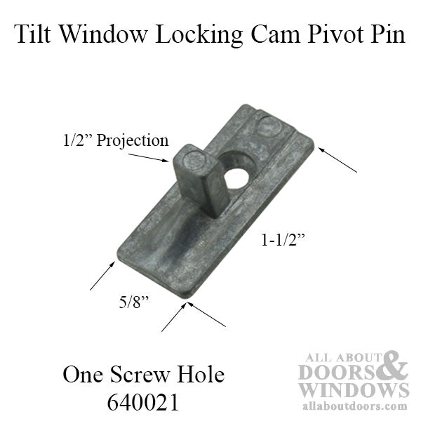 Tilt-In Window Locking Cam Pivot Pin, 1 hole Tilt Stud for Tilt-In wood windows - Zinc Diecast - Tilt-In Window Locking Cam Pivot Pin, 1 hole Tilt Stud for Tilt-In wood windows - Zinc Diecast