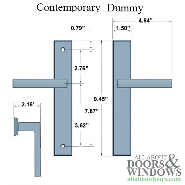 Contemporary Dummy Multipoint Lock Door Handle Set - Contemporary Dummy Multipoint Lock Door Handle Set