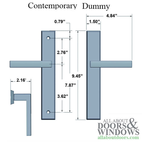 Contemporary Dummy Multipoint Lock Door Handle Set - Contemporary Dummy Multipoint Lock Door Handle Set