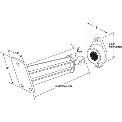 R V DOOR HOLDER ROD  4-3/4 inch Curved & RETAINER - R V DOOR HOLDER ROD  4-3/4 inch Curved & RETAINER