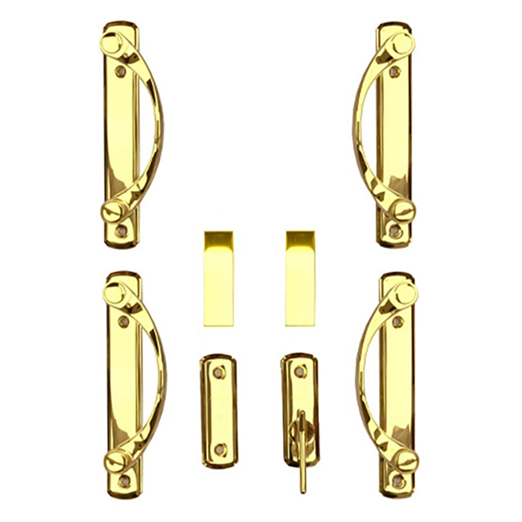 Andersen Newbury 4 Panel Gliding Door Hardware Set - Bright Brass - Andersen Newbury 4 Panel Gliding Door Hardware Set - Bright Brass
