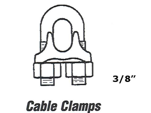 Cable Clamps for 3/8 Inch Cable - Cable Clamps for 3/8 Inch Cable