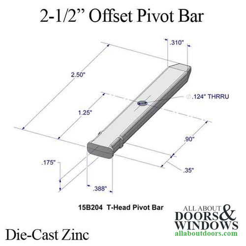 Straight Pivot Bar, 2-1/2