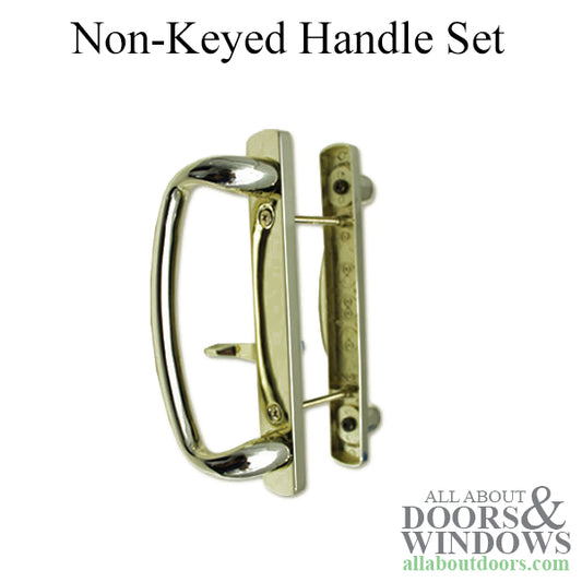 Non-Keyed Handle set 3-15/16 H.C. - Decorative - Polished Brass