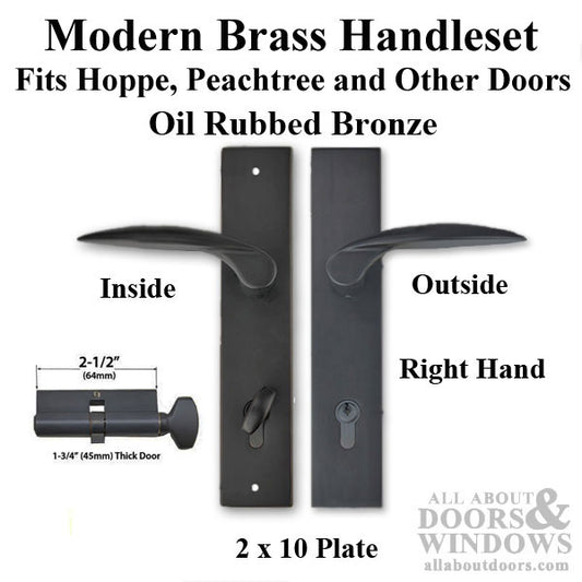 Mercury Handle Set for Keyed Hoppe / Peachtree / Weathershield Door, Right - Oil Rubbed Bronze