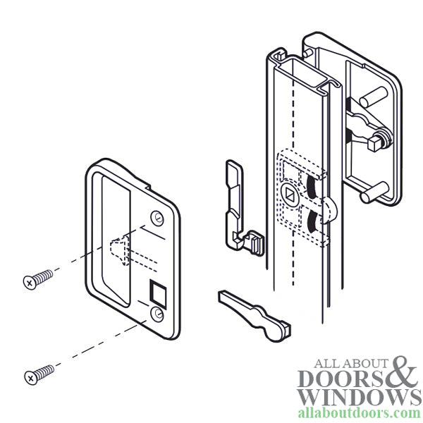 Non-Handed Plastic Latch & Pull Handle Set with Security Lock for Sliding Screen Door - Black - Non-Handed Plastic Latch & Pull Handle Set with Security Lock for Sliding Screen Door - Black