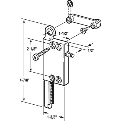 Operator, Jalousie / Louver,  2-1/8 inch hole c- c - Operator, Jalousie / Louver,  2-1/8 inch hole c- c