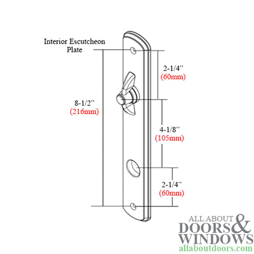 Andersen Hinged Door Escutcheon Plate - Interior - Albany - Black - Active - Andersen Hinged Door Escutcheon Plate - Interior - Albany - Black - Active