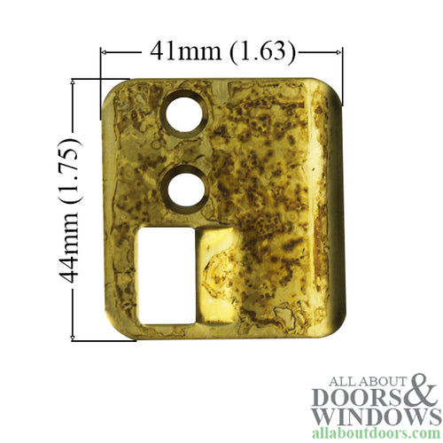 Left Handed Strike Plate, PS0021L, Shootbolt.1.63 x 1.75- Brass - Left Handed Strike Plate, PS0021L, Shootbolt.1.63 x 1.75- Brass