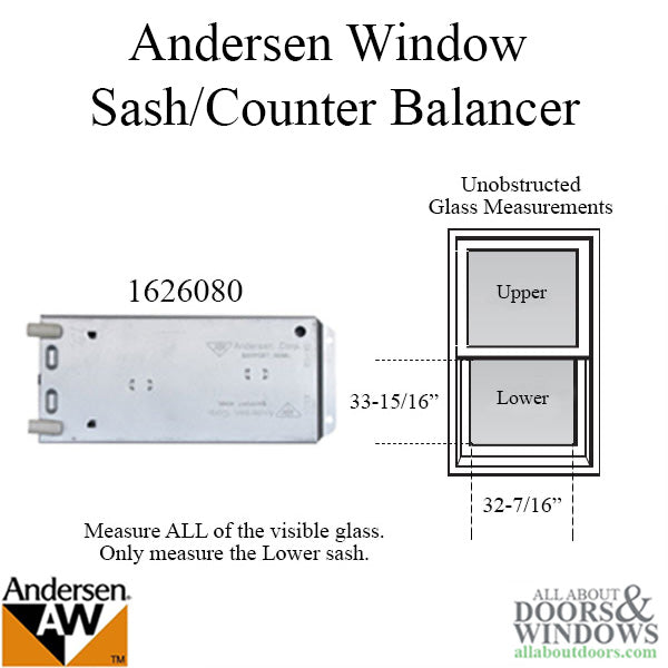 Andersen 200 Series Narroline Window Sash/Counter Balancer, Right Hand - 13R - Andersen 200 Series Narroline Window Sash/Counter Balancer, Right Hand - 13R