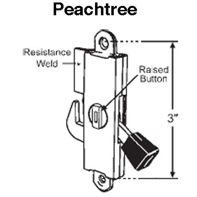 Peachtree Mortise Latch for Carvel Wood Sliding Patio Door - Peachtree Mortise Latch for Carvel Wood Sliding Patio Door