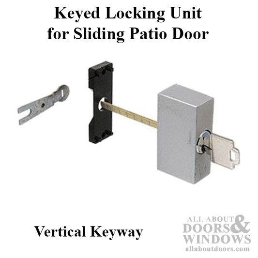 Keyed Locking Unit, Sliding Patio Door, Diecast - Zinc