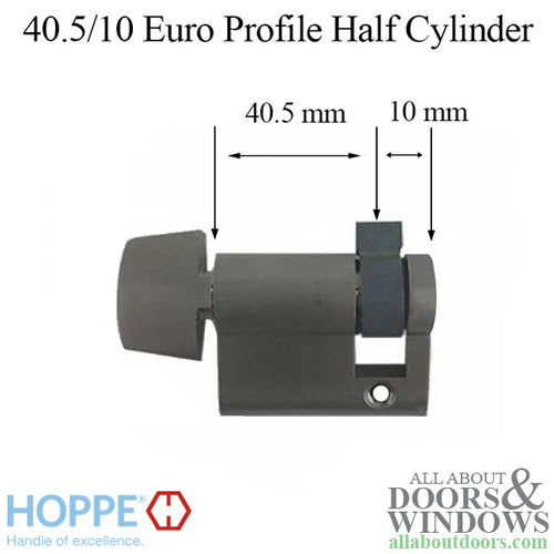 Hoppe D-Knob Half-Cylinder 40/10, Non-Keyed - Choose Color - Hoppe D-Knob Half-Cylinder 40/10, Non-Keyed - Choose Color