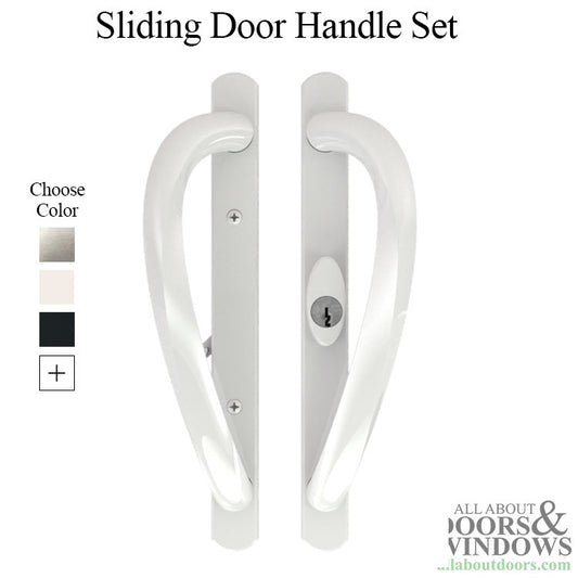 Truth Round Top Sliding Door Handleset, Active, Keyed, Centered Key Position