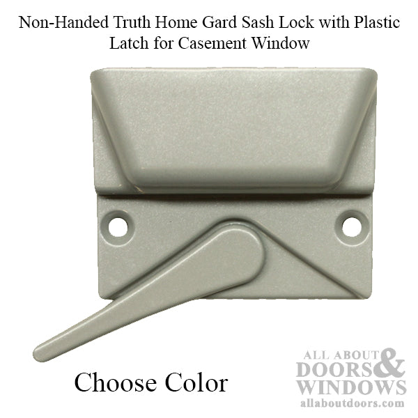 Non-Handed Truth Home Gard Sash Lock with Plastic Latch for Casement Window - Choose Color - Non-Handed Truth Home Gard Sash Lock with Plastic Latch for Casement Window - Choose Color
