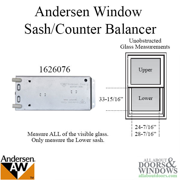 Andersen 200 Series Narroline Window Sash/Counter Balancer, Right Hand - 11R - Andersen 200 Series Narroline Window Sash/Counter Balancer, Right Hand - 11R