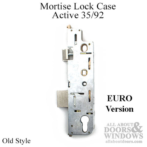 Euro Mortise Lock Case, Active 35/92 Gear, Old Style Replacement - Euro Mortise Lock Case, Active 35/92 Gear, Old Style Replacement