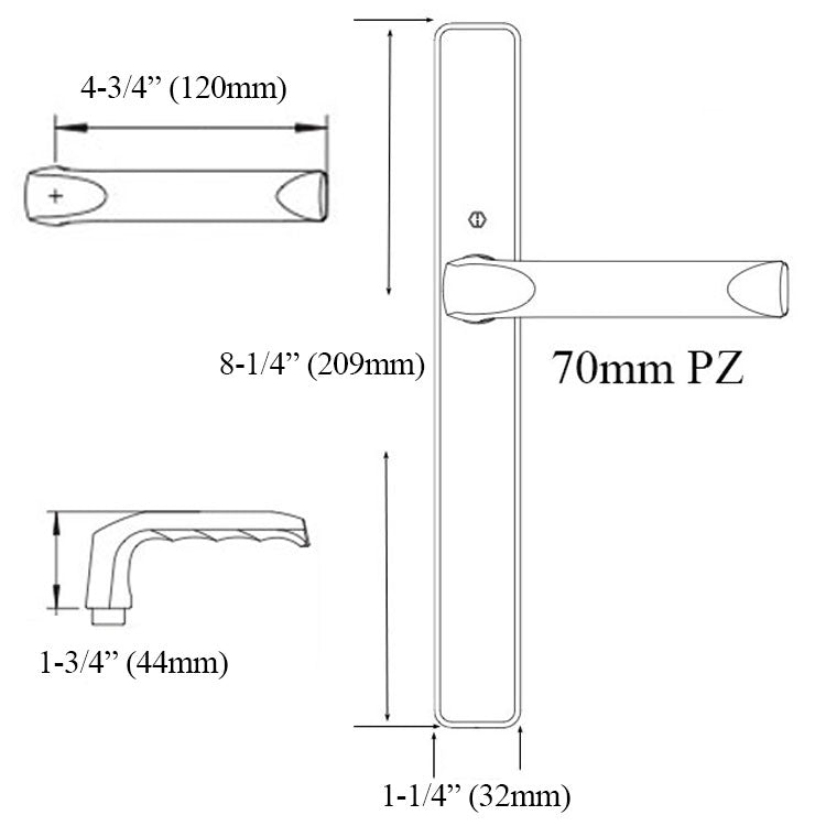 Atrium / Ferco 70mm handle, 7 mm Spindle - Choose Color - Atrium / Ferco 70mm handle, 7 mm Spindle - Choose Color