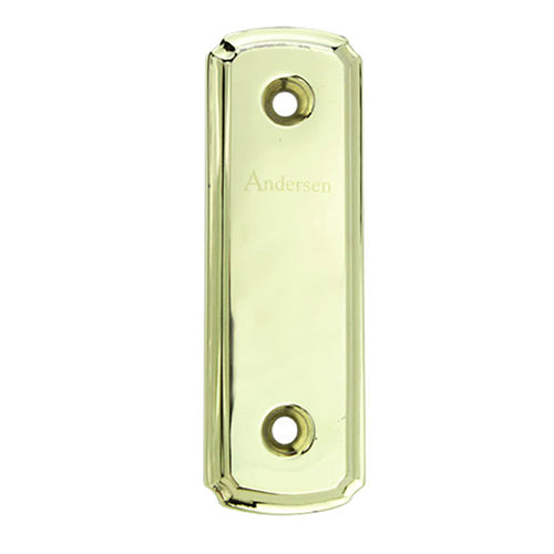 Andersen Gliding Door Cover Plate, Newbury Style - Polished Brass - Andersen Gliding Door Cover Plate, Newbury Style - Polished Brass
